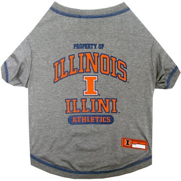 Pets First Collegiate Illinois Fighting Illini Pet Dog T-Shirt in 5 Sizes - Medium