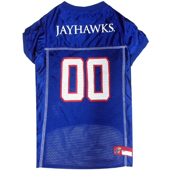 Pets First Collegiate Kansas Jayhawks Football/Basketball Mesh Jersey for Pet Dog. available in 40+ Teams - Medium