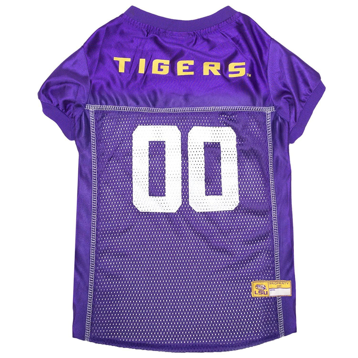 Pets First Collegiate LSU Tigers Football/Basketball Mesh Jersey for Pet Dog. available in 40+ Teams - Large