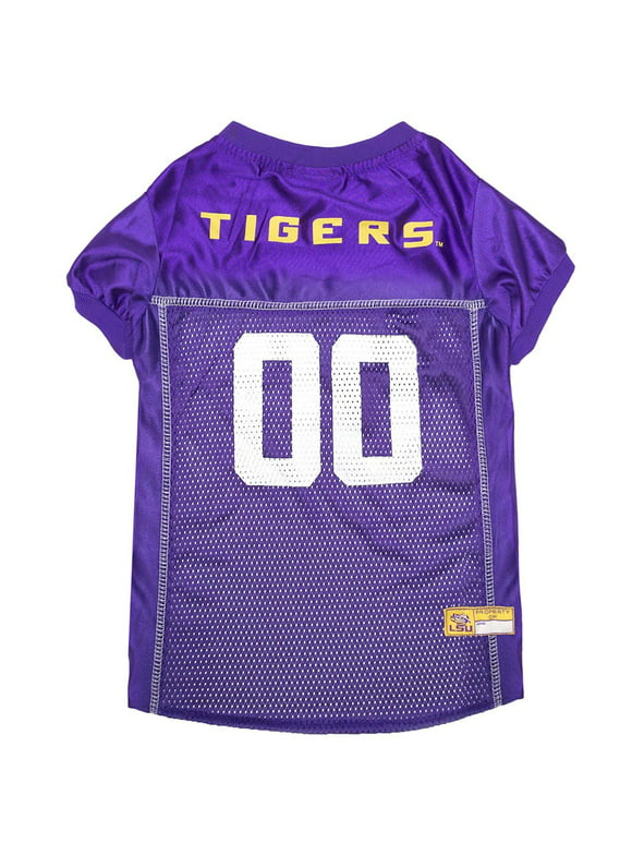 Pets First Collegiate LSU Tigers Football/Basketball Mesh Jersey for Pet Dog. available in 40+ Teams - Medium