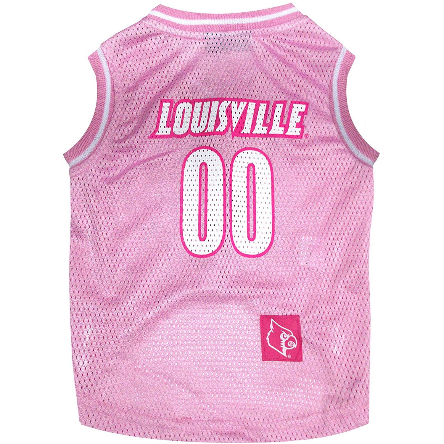 Pets First Louisville Cardinals Pink Basketball Jersey, Medium