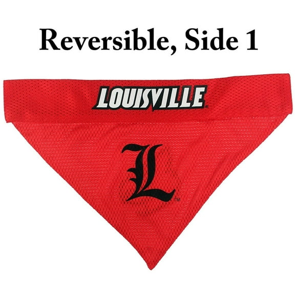 Pets First Collegiate Louisville Cardinals Reversible Bandana - Home & Away Mesh & Premium Embroidery for DOGS & CATS