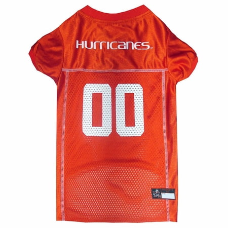 Pets First Collegiate Miami Hurricanes Football/Basketball Mesh Jersey for Pet Dog. available in 40+ Teams - Extra Small