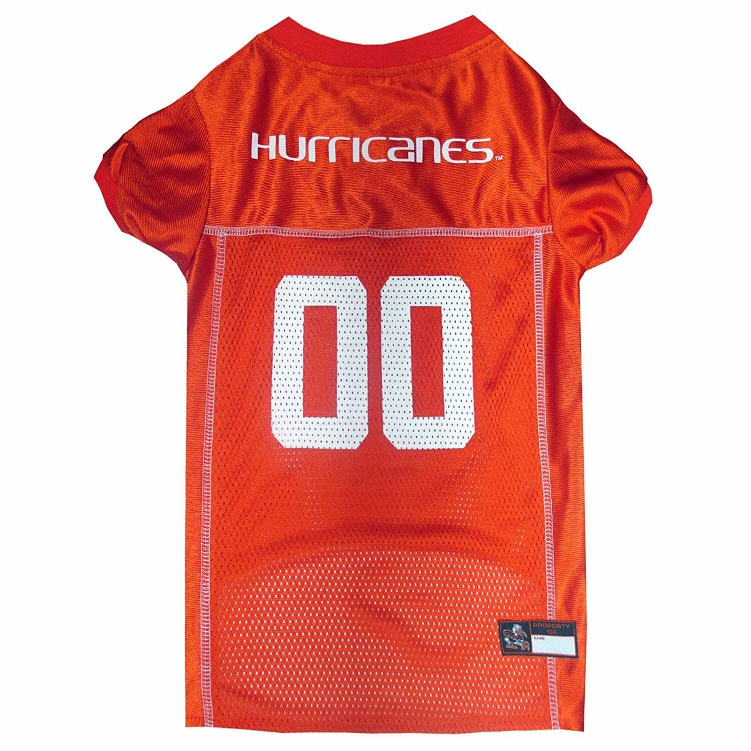 Pets First Collegiate Miami Hurricanes Football/Basketball Mesh Jersey for Pet Dog. available in 40+ Teams - XX-Large