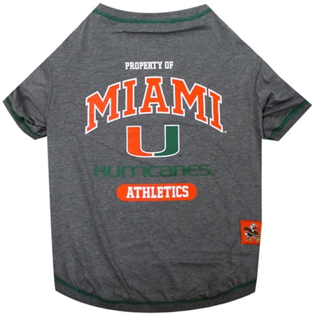 Pets First Collegiate Miami Hurricanes University Pet Dog T-Shirt in 5 Sizes - Extra Small