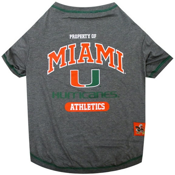 Pets First Collegiate Miami Hurricanes University Pet Dog T-Shirt in 5 Sizes - Large