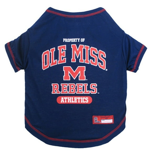Pets First Collegiate Mississippi Ole Miss Rebels Pet Dog T-Shirt in 5 Sizes - Large