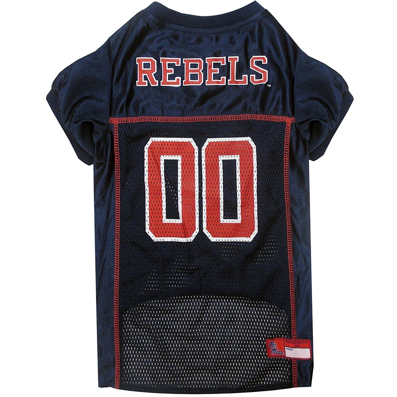 Pets First Collegiate Mississippi Rebels Football/Basketball Mesh Jersey for Pet Dog. available in 40+ Teams - Large