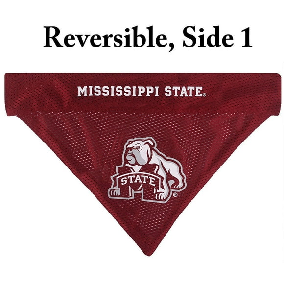 Pets First Collegiate Mississippi State Bulldogs Reversible Bandana - Home & Away Mesh & Premium Embroidery for DOGS & CATS