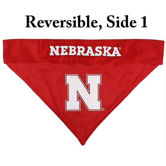 Pets First Collegiate Nebraska Cornhuskers Reversible Bandana - Home & Away Mesh & Premium Embroidery for DOGS & CATS
