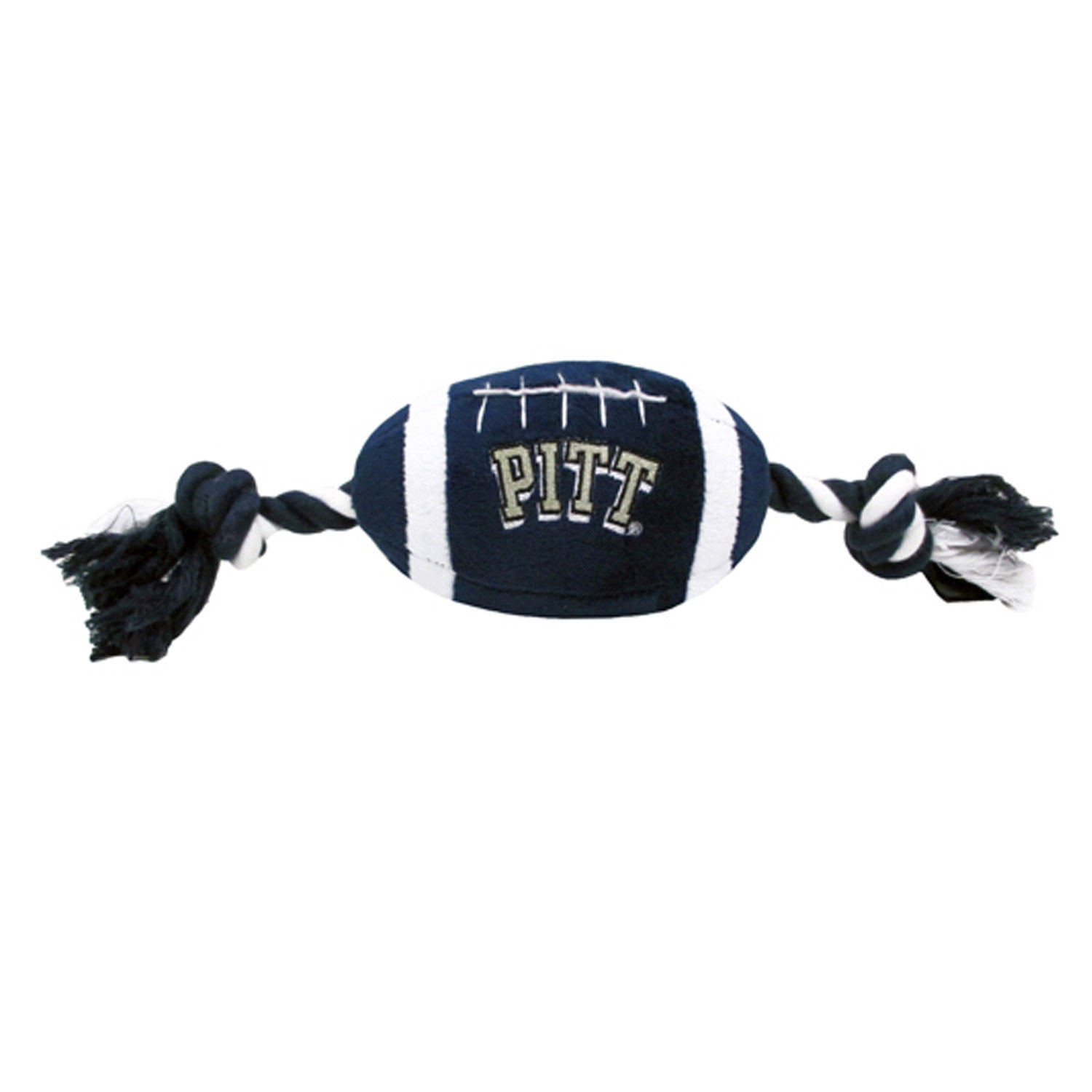 Pets First Collegiate Pittsburgh Panthers Plush Football Rope Toy for Dogs & Cats Soft, Chewy