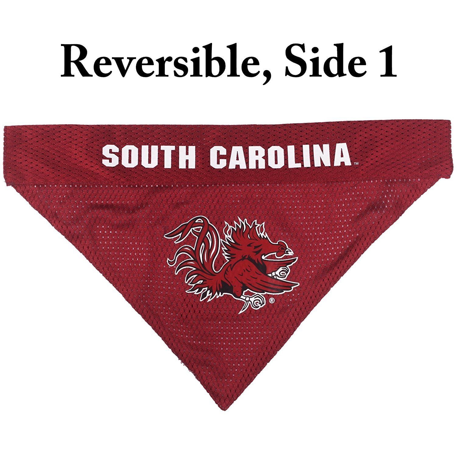 Pets First Collegiate South Carolina Reversible Bandana -Home & Away Mesh & Premium Embroidery For Dogs & Cats