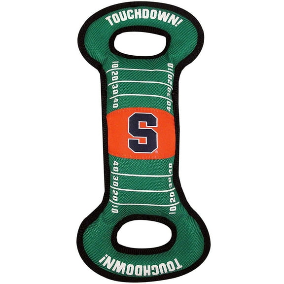 Pets First Collegiate Syracuse Orange Football Field Toy for DOGS & CATS. Heavy-Duty, Durable toys with Squeakers