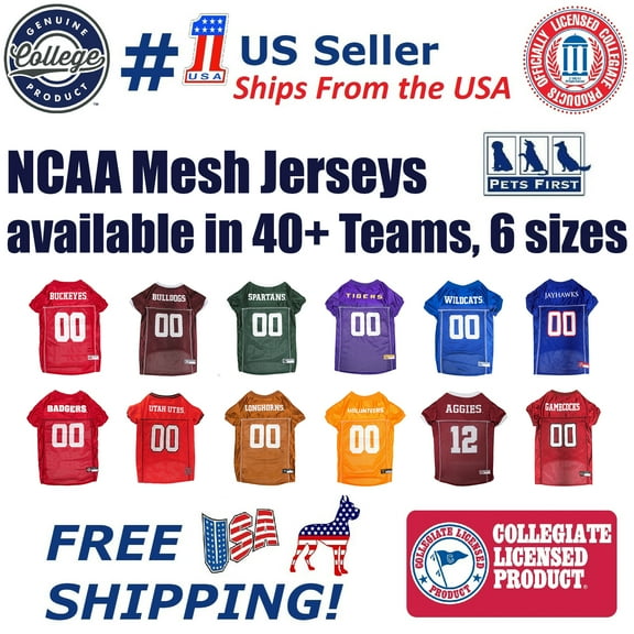 Pets First Collegiate Utah Utes Football/Basketball Mesh Jersey for Pet Dog. available in 40  Teams - XX-Large