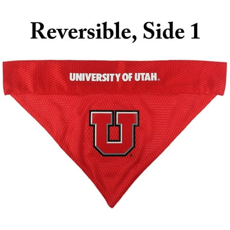 Pets First Collegiate Utah Reversible Bandana -Home & Away Mesh & Premium Embroidery For Dogs & Cats