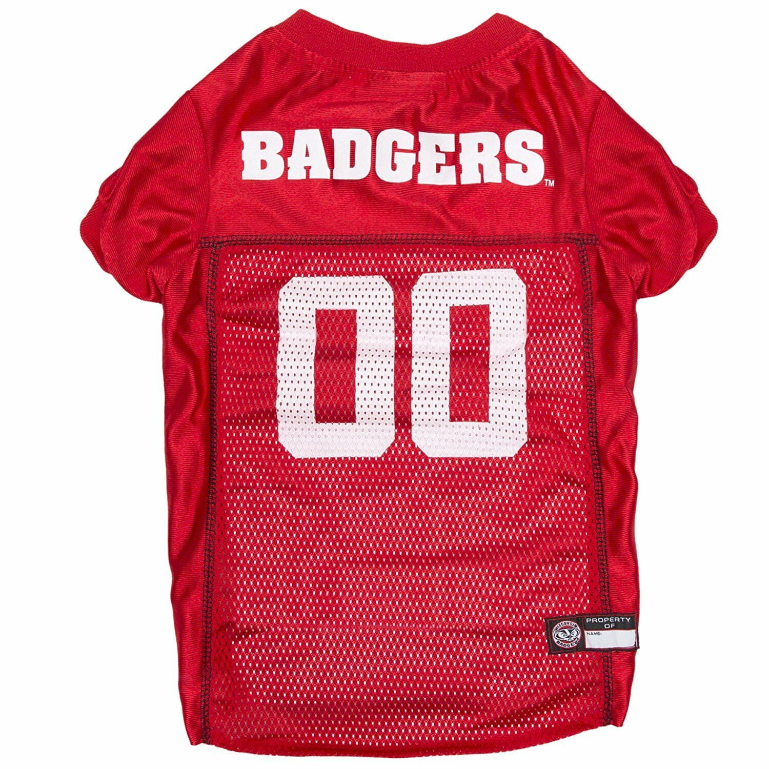 Pets First Collegiate Wisconsin Badgers Football/Basketball Mesh Jersey for Pet Dog. available in 40+ Teams - XX-Large