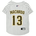 thumbnail image 1 of Pets First Cotton & Polyester Mesh Striped San Diego Padres Dog & Cat Jersey, White, XS, 1 of 4