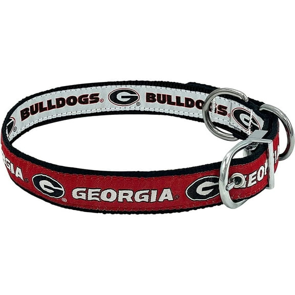 Pets First Georgia Bulldogs Reversible NCAA Dog Collar Premium Two-Sided Pet Collar with Logo