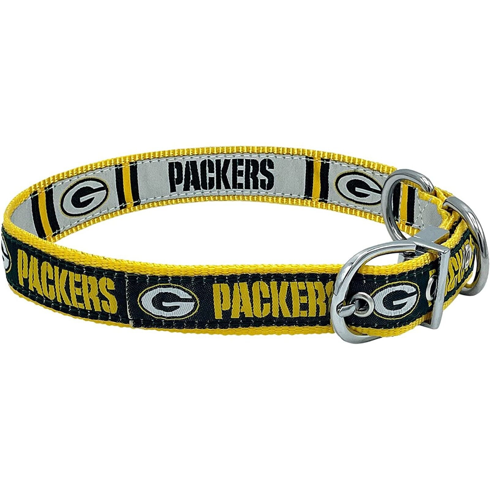 Pets First Green Bay Packers Reversible Collar Reversible NFL Dog Collar Premium Two-Sided Pet Collar with NFL Logo, Medium