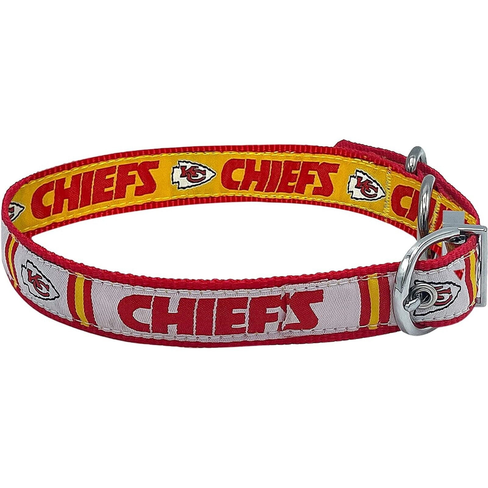 Pets First Kansas City Chiefs Reversible Collar Reversible NFL Dog Collar Premium Two-Sided Pet Collar with NFL Logo, Large