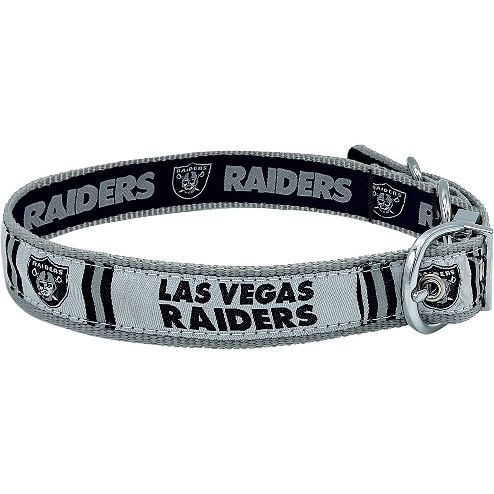 Pets First Las Vegas Raiders Reversible Collar Reversible NFL Dog Collar Premium Two-Sided Pet Collar with NFL Logo, Large