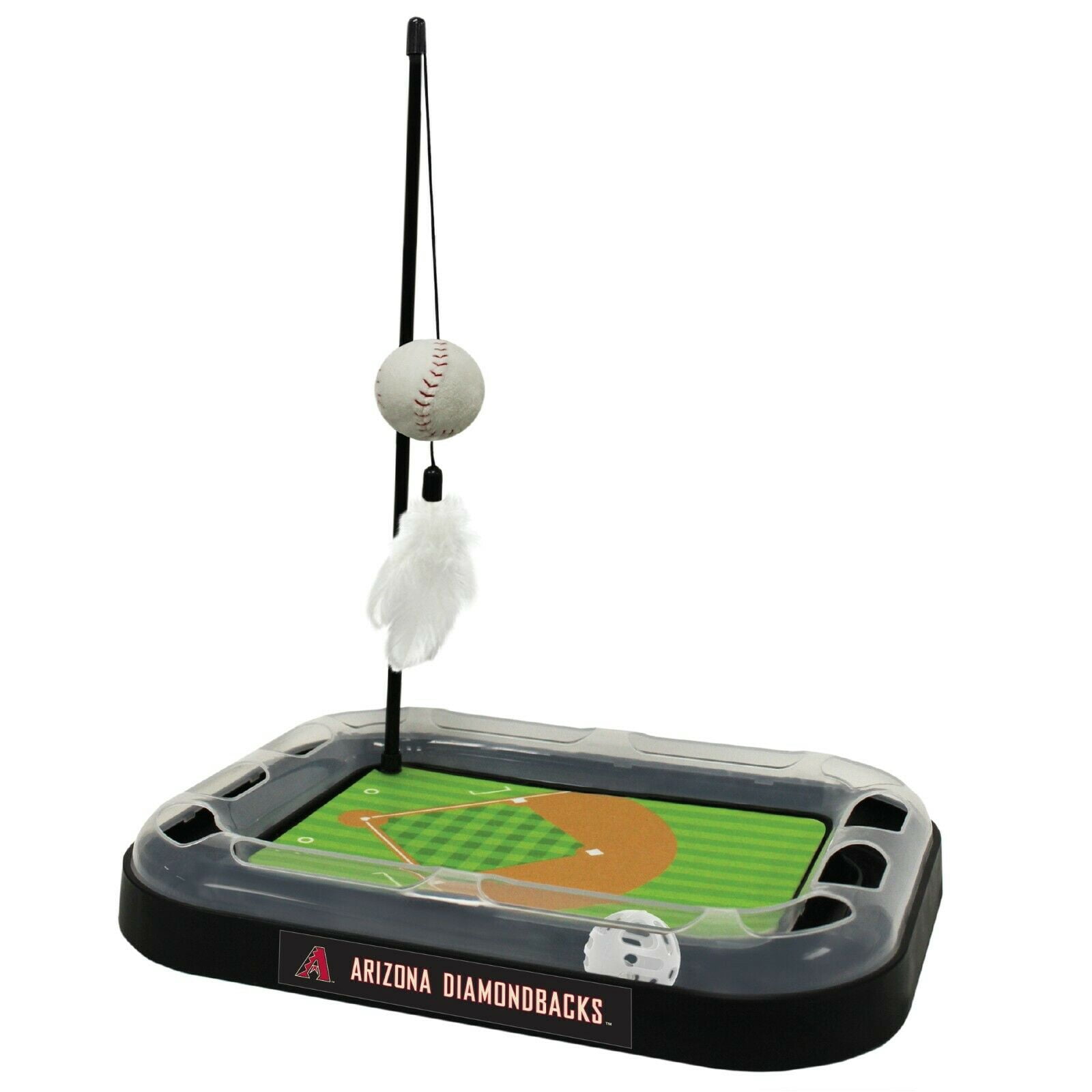 MLB Arizona Diamondbacks CAT Scratcher Mat Toy with Catnip Plush & Feather Cat Toy 5-in-1 Kitty Toy