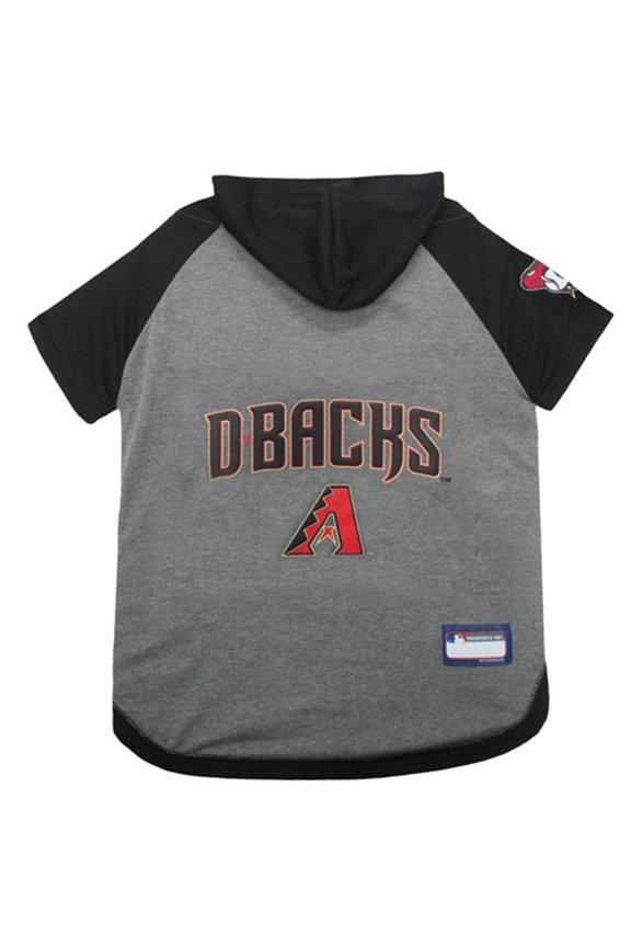 MLB Arizona Diamondbacks Hoodie Tee Shirt for Dogs and Cats, Warm and Comfort - Medium