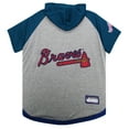 thumbnail image 1 of Pets First MLB Atlanta Braves Hoodie Tee Shirt for Dogs and Cats, Warm and Comfort - Large, 1 of 3