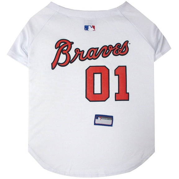 Pets First MLB Atlanta Braves Mesh Jersey for Dogs and Cats - Licensed Soft Poly-Cotton Sports Jersey - Extra Small