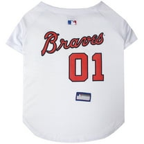 Pets First MLB Atlanta Braves Mesh Jersey for Dogs and Cats - Licensed Soft Poly-Cotton Sports Jersey - Medium