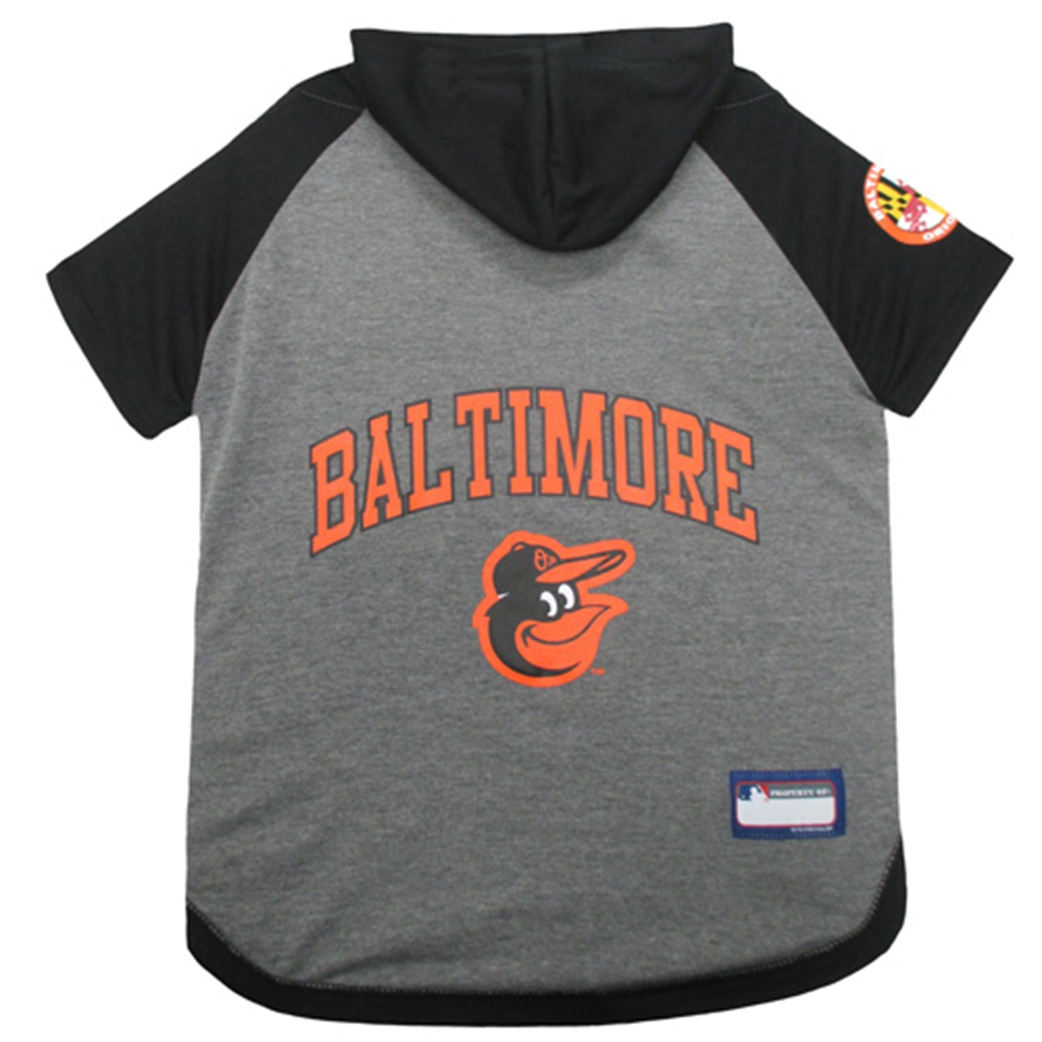 Pets First MLB Baltimore Orioles Hoodie Tee Shirt for Dogs and Cats, Warm and Comfort - Small