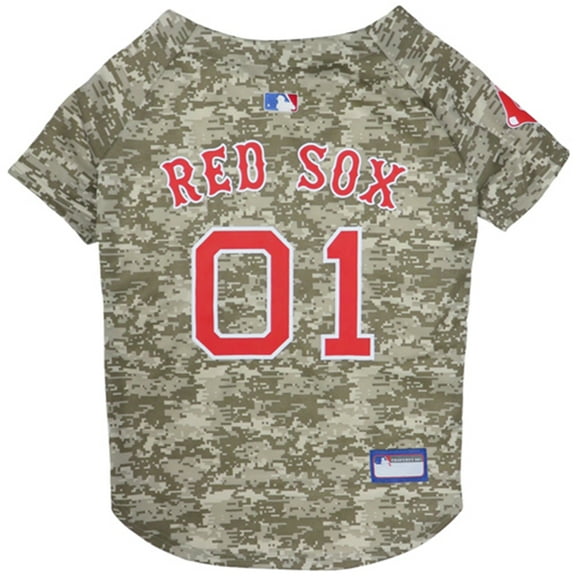 Pets First MLB Boston Red Sox Camouflage Jersey For Dogs, Pet Shirt For Hunting, Hosting a Party, or Showing off your Sports Team, Extra Small