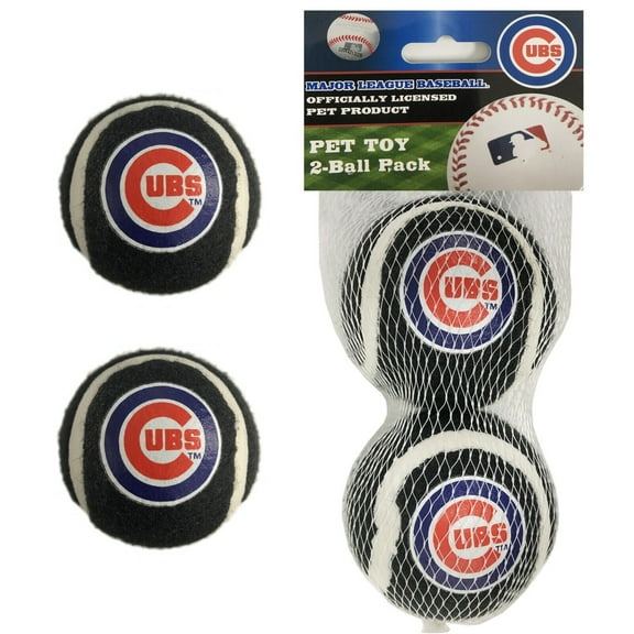 Pets First MLB Chicago Cubs 2PC TENNIS BALL TOYS for your Sporty Pets - Dogs / Cats