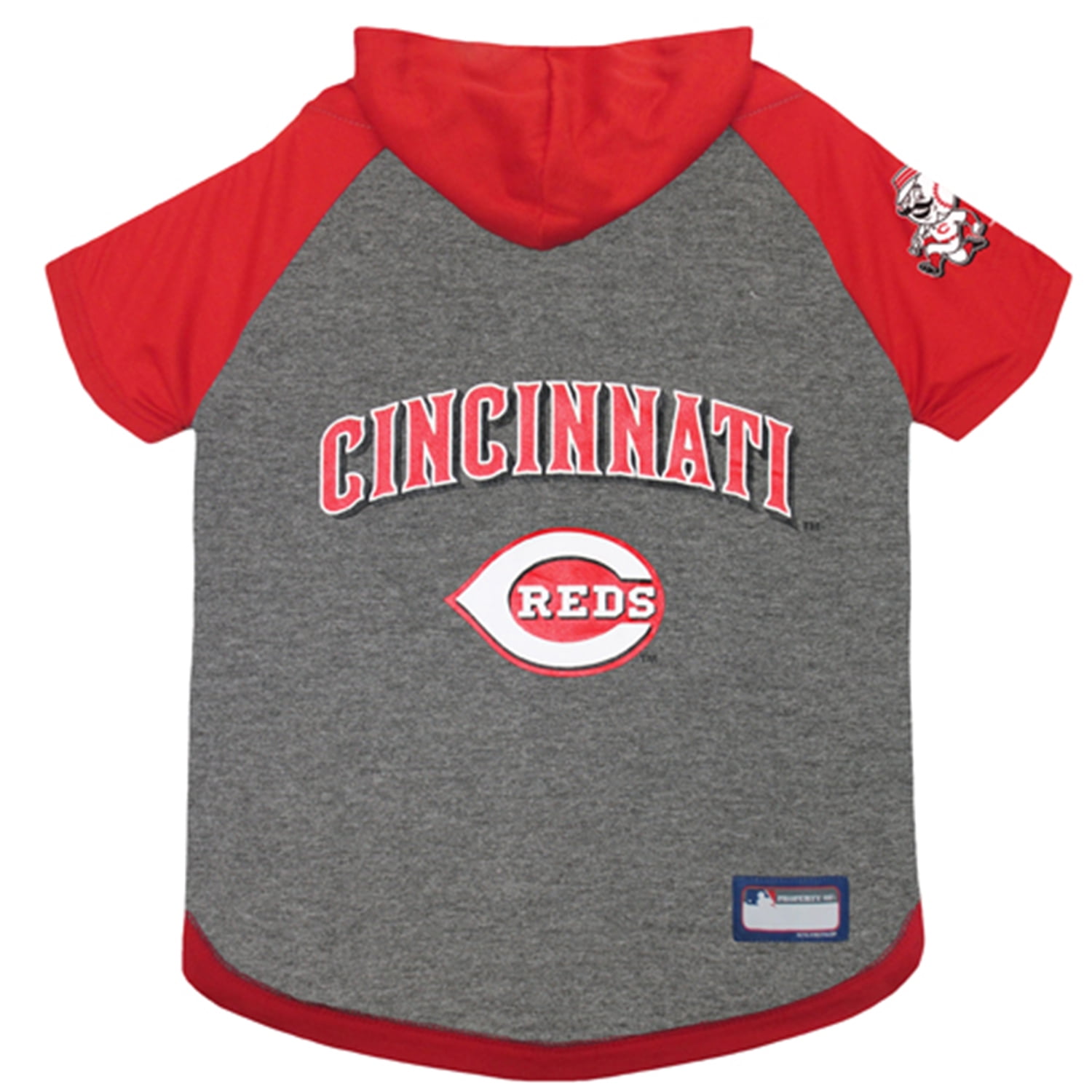 Pets First MLB Cincinnati Reds Hoodie Tee Shirt for Dogs and Cats, Warm and Comfort - Extra Small