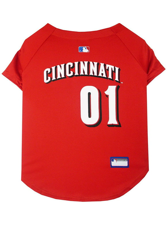 Pets First MLB Cincinnati Reds Mesh Jersey for Dogs and Cats - Licensed Soft Poly-Cotton Sports Jersey - Large