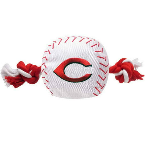 Pets First MLB Cincinnati Reds Nylon Baseball Rope Tug Toy, MLB Licensed, Heavy Duty and Durable Toy