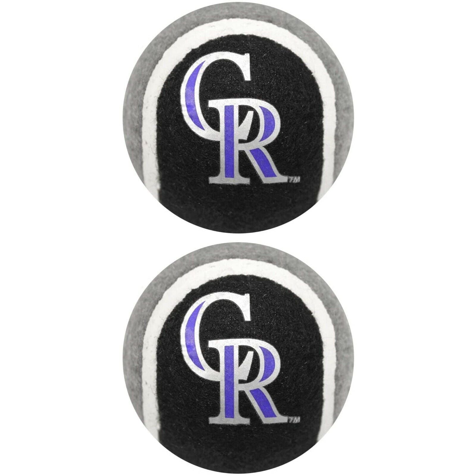 Pets First MLB Colorado Rockies 2PC TENNIS BALL TOYS for your Sporty Pets - Dogs / Cats