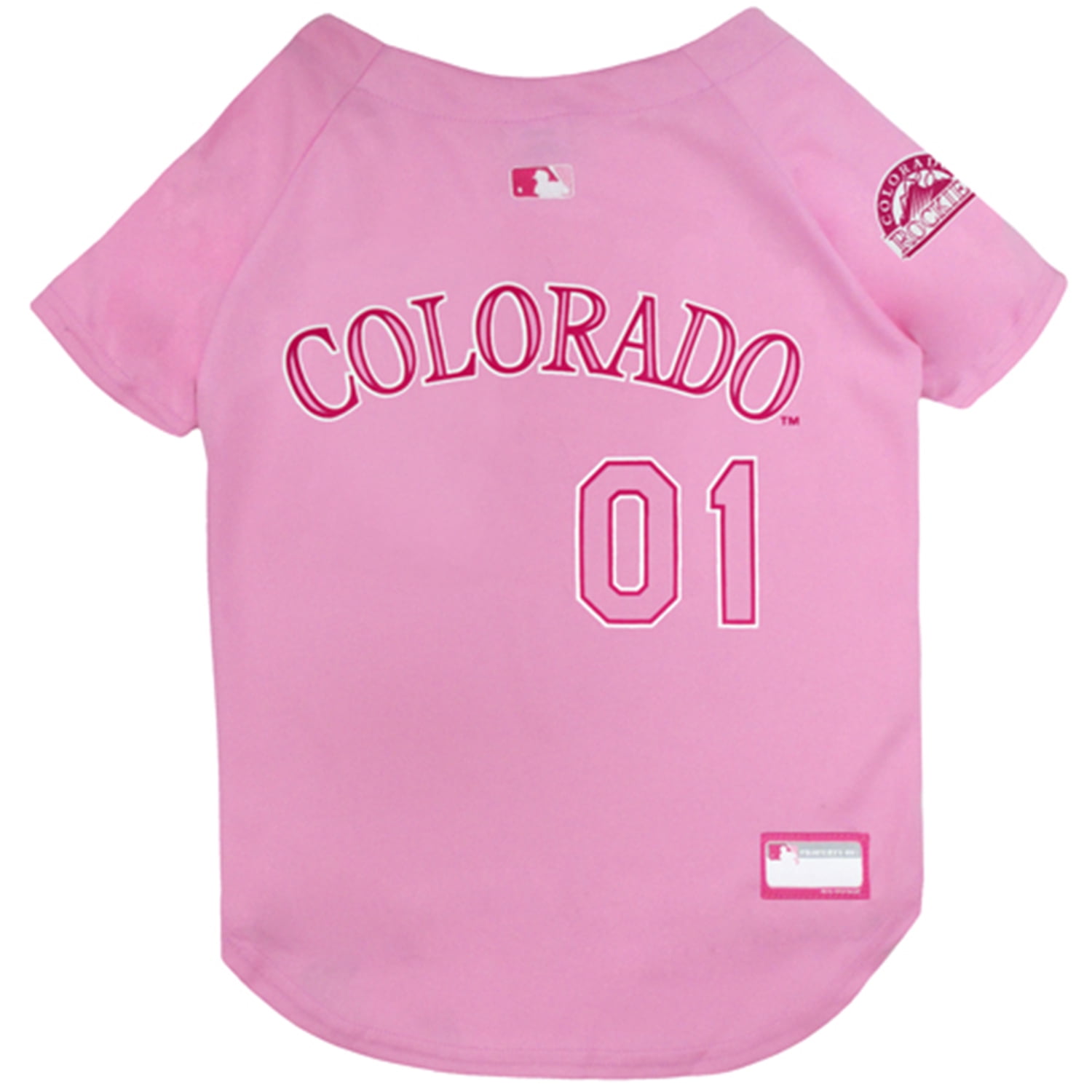 Pets First MLB Colorado Rockies Baseball Pink Jersey - Licensed