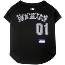 Pets First MLB Colorado Rockies Mesh Jersey for Dogs and Cats - Licensed Soft Poly-Cotton Sports Jersey - Large