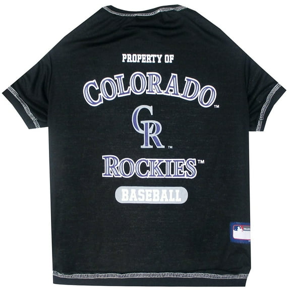 Pets First MLB Colorado Rockies Tee Shirt for Dogs & Cats. Officially Licensed - Small