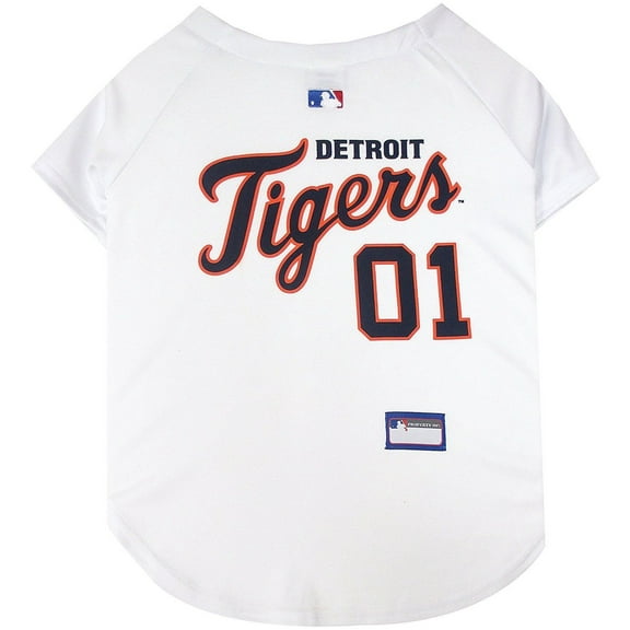 Pets First MLB Detroit Tigers Mesh Jersey for Dogs and Cats - Licensed Soft Poly-Cotton Sports Jersey - Large