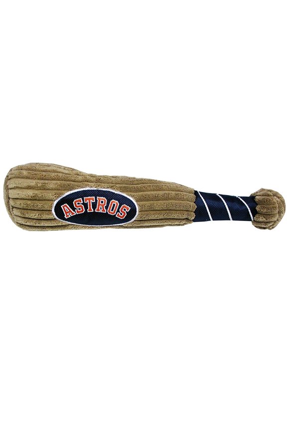 MLB Houston Astros BAT TOY for DOGS & CATS. 29 MLB Teams available. - Plush PET TOY with inner SQUEAKER. Officially Licensed Baseball BAT.