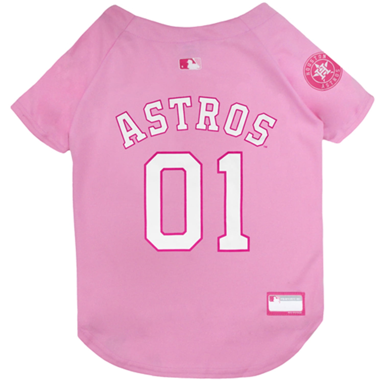 Pets First MLB Houston Astros Baseball Pink Jersey - Licensed MLB Jersey -  Small 