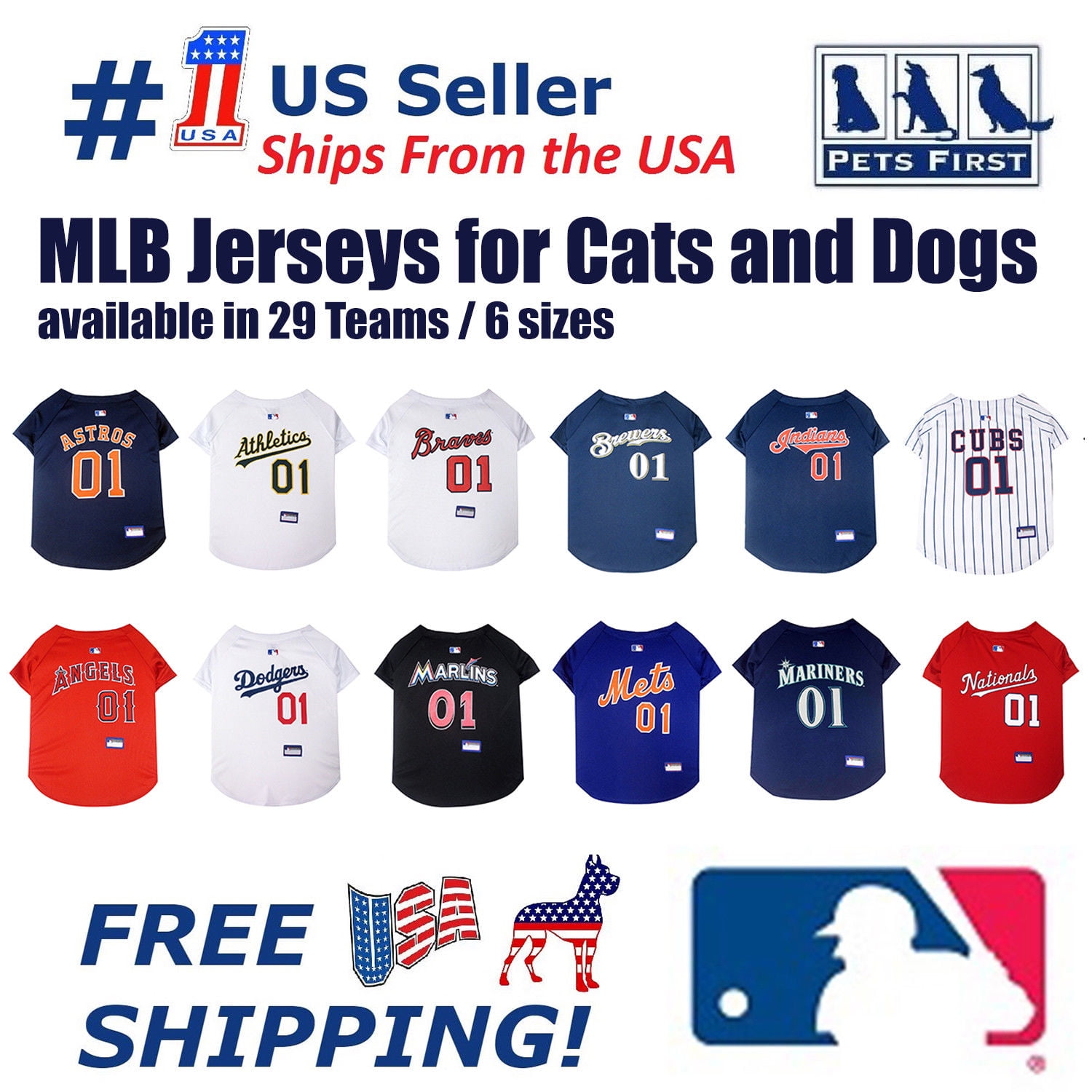 Pets First MLB Houston Astros Mesh Jersey for Dogs and Cats - Licensed Soft Poly-Cotton Sports Jersey - XX-Large
