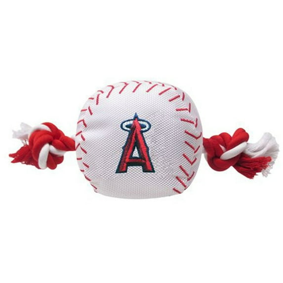 Pets First MLB Los Angeles Angels Nylon Baseball Rope Tug Toy, MLB Licensed, Heavy Duty and Durable Toy