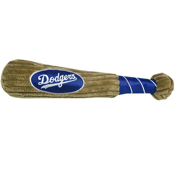 Pets First MLB Los Angeles Dodgers BAT TOY for DOGS & CATS. 29 MLB Teams available. - Plush PET TOY with inner SQUEAKER. Officially Licensed Baseball BAT.