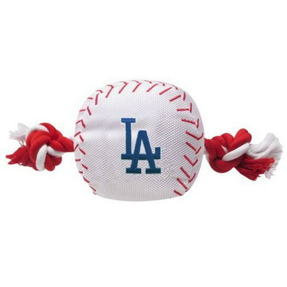 Pets First MLB Los Angeles Dodgers Nylon Baseball Rope Tug Toy, MLB Licensed, Heavy Duty and Durable Toy