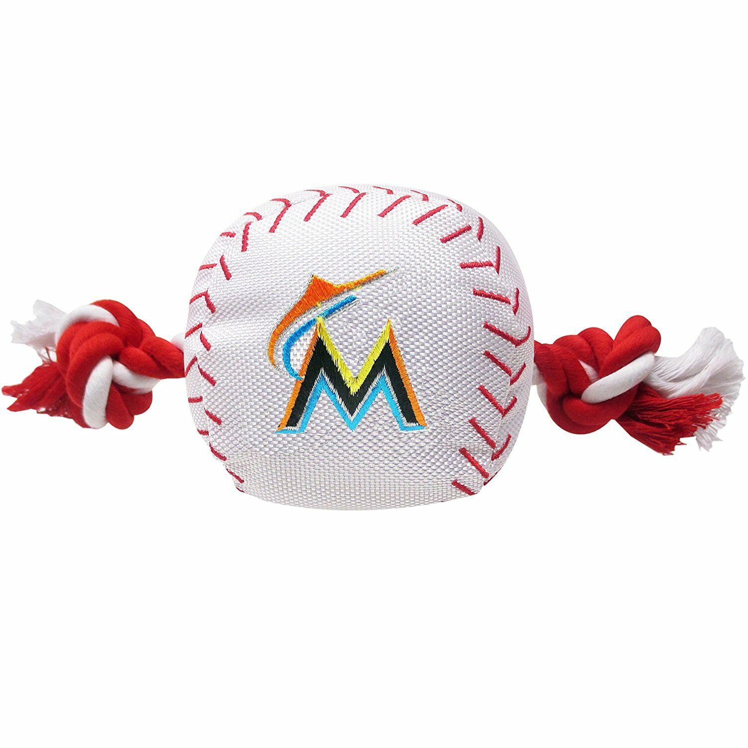 Pets First MLB Miami Marlins Nylon Baseball Rope Tug Toy, MLB Licensed, Heavy Duty and Durable Toy
