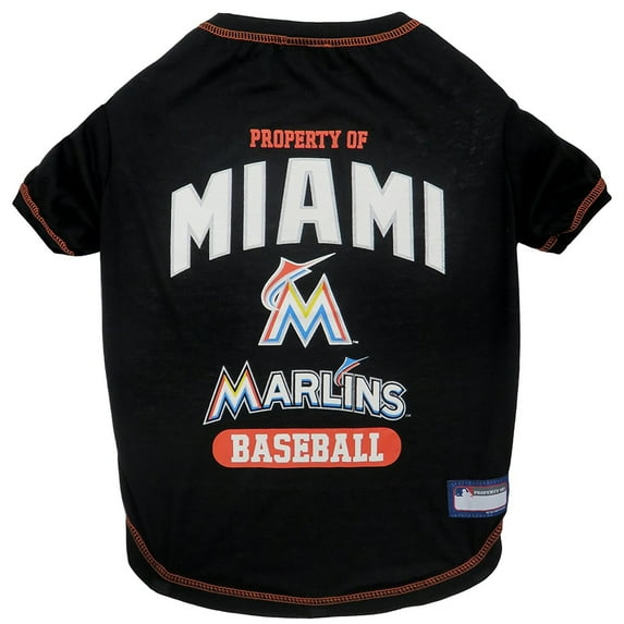 Pets First MLB Miami Marlins Tee Shirt for Dogs & Cats. Officially Licensed - Extra Small