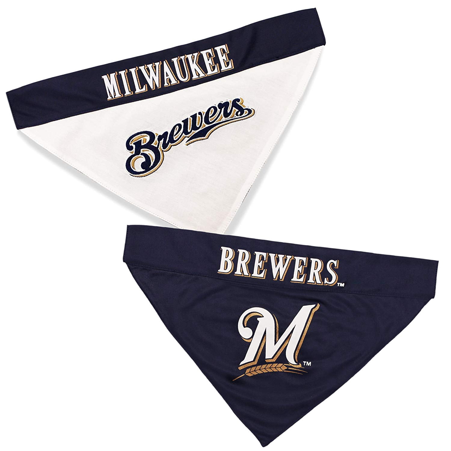 Pets First MLB Milwaukee Brewers Reversible Bandana - Dual-Sided Bandana for Cats & Dogs